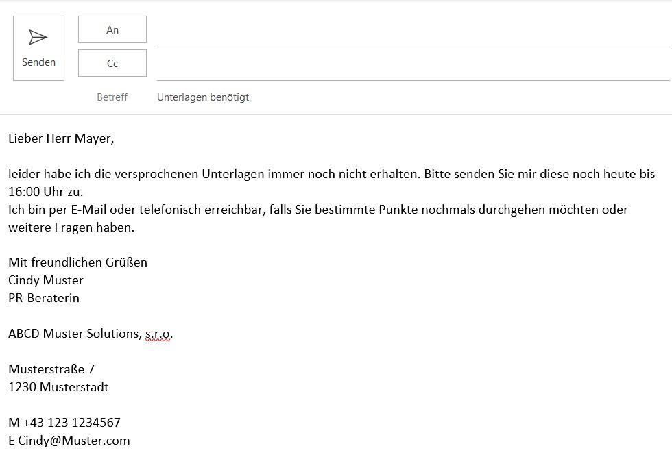 Adecco Email Beispiel 2